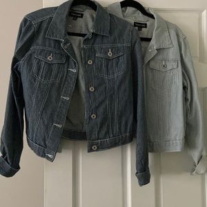 Set of two fake denim jackets